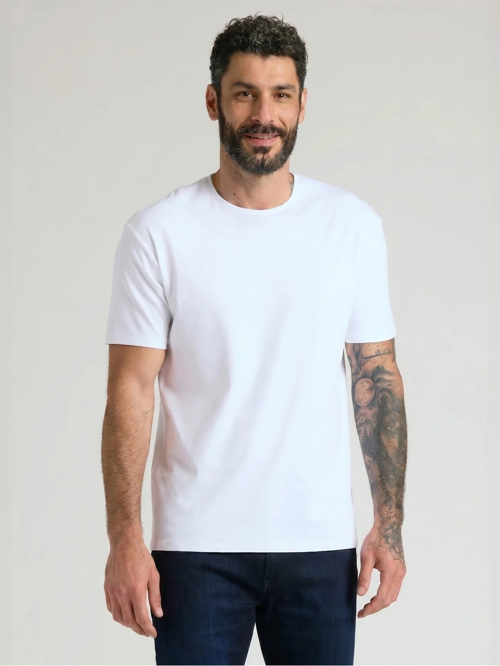 True Classic Crew Neck White Men's T-Shirt